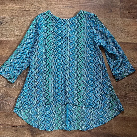 Women's The Limited Blouse Size S Blue Green Pattern Clearance - Picture 3 of 5